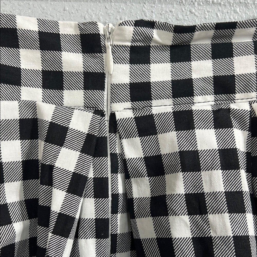 Classic Black and White Checkered Skirt circle L womens - Picture 5 of 6